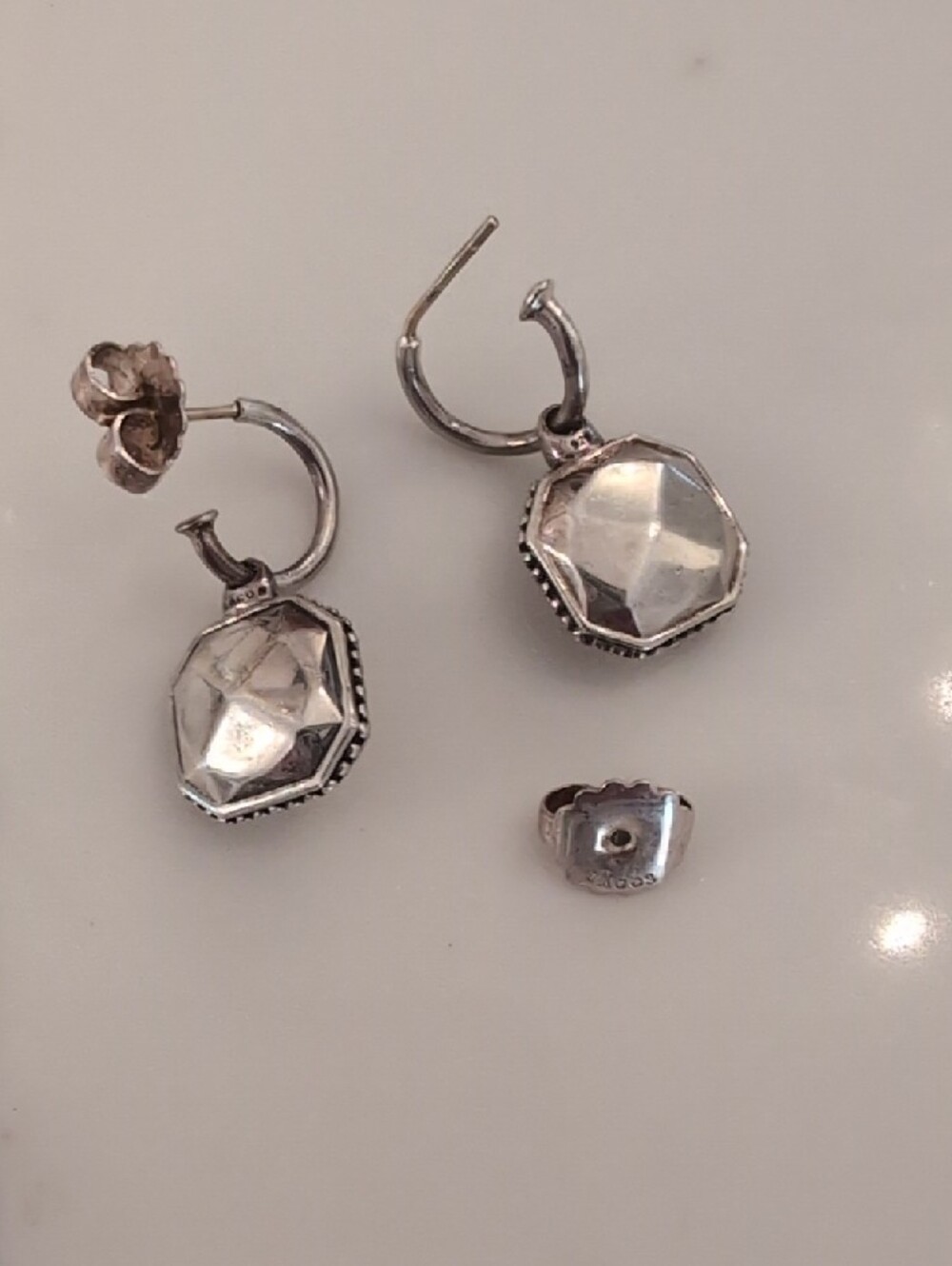 LAGOS Caviar Rocks Charm Hoop Earrings Silver - Picture 3 of 3
